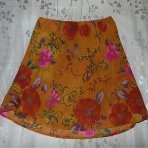 Floral Orange Skirt